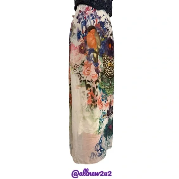 Lapis Butterfly Colorful Floral Maxi Skirt Size Small - Picture 6 of 17